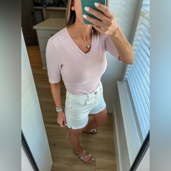 2/$5 Sale - Half Sleeve Spandex Tee - Pink - Picture 2 of 13